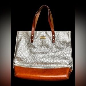 Tarbay  Silver and brown leather tote bag